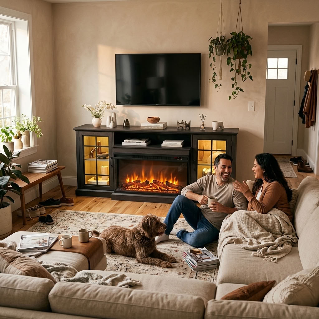80 inch Electrical Fireplace TV Stand