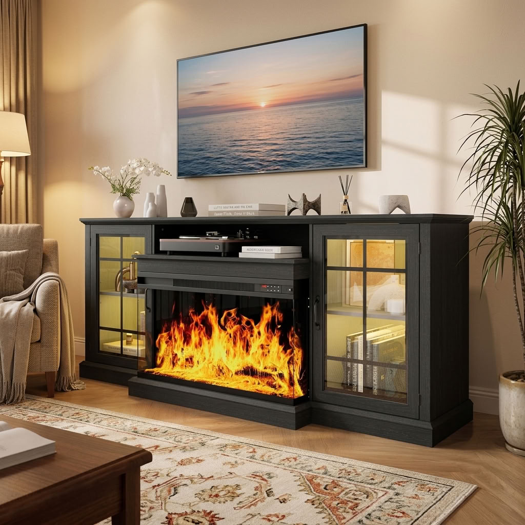 80 inch Electrical Fireplace TV Stand